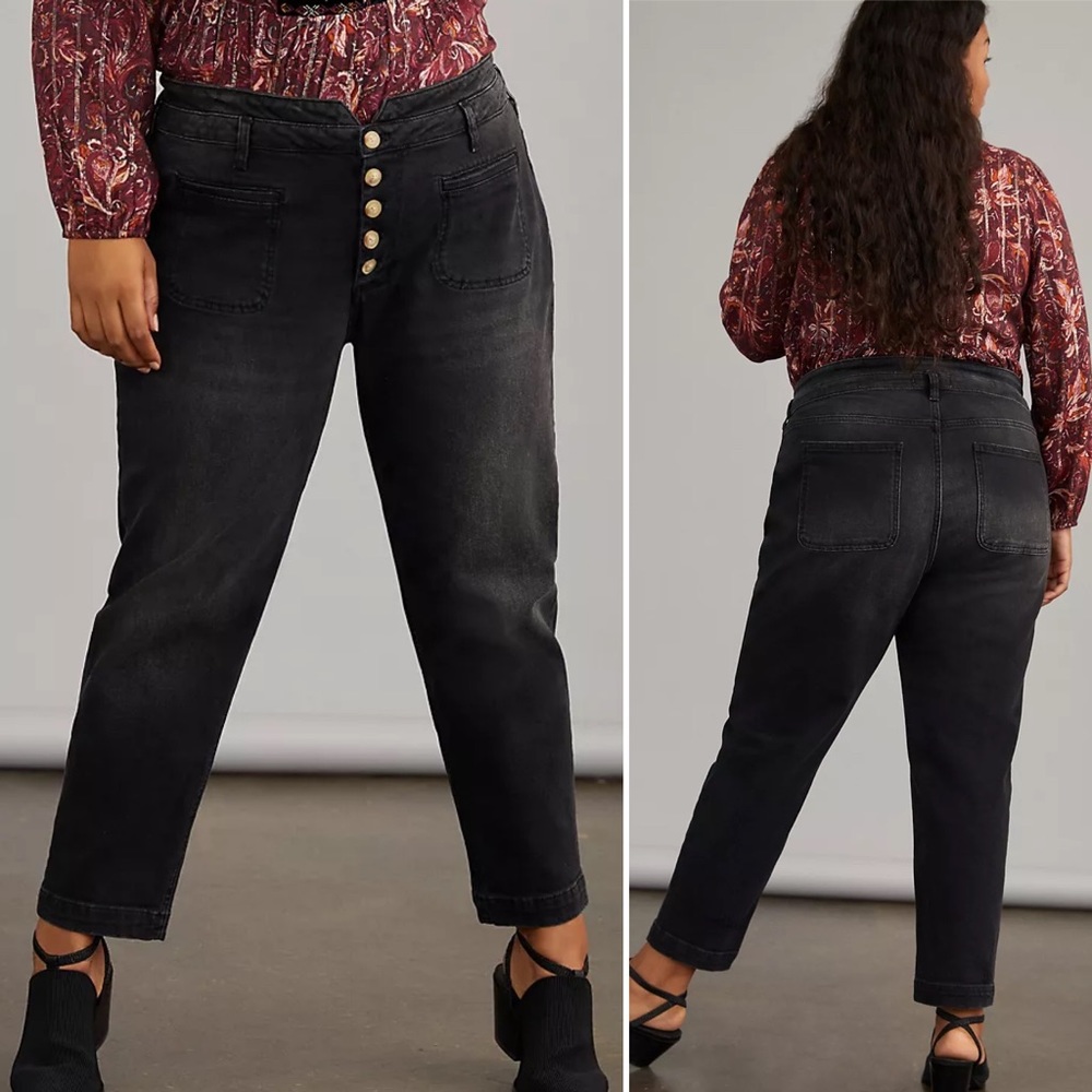 Pilcro Ultra High Rise Slim Utility Jean Black